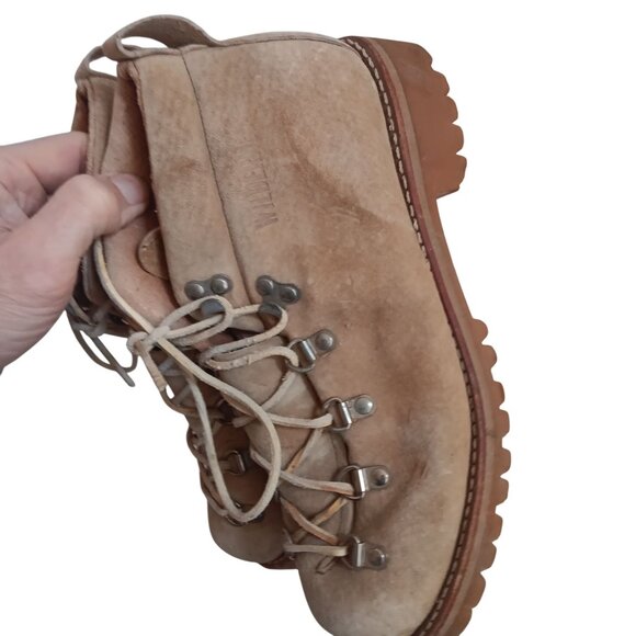 7.5 Womens Hiking Boots 80s Vintage Vibram Waffle Sole Mountaineering Wolverine - Picture 5 of 10